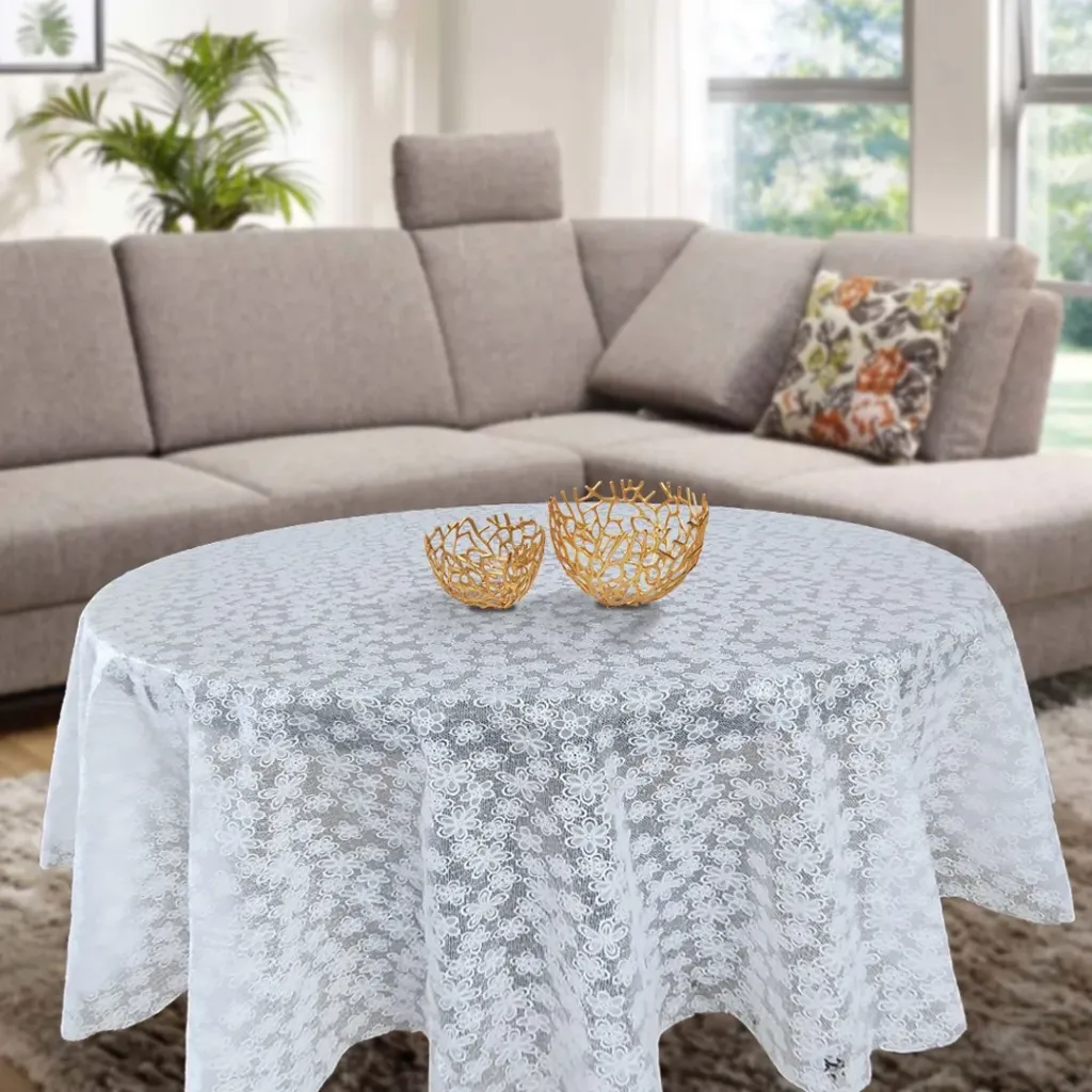 Home Concept Nappe de table + 4 Napperons pour salon 180 cm - Beige